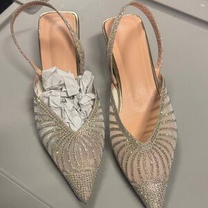 New Glittering Gold Women's Wedges